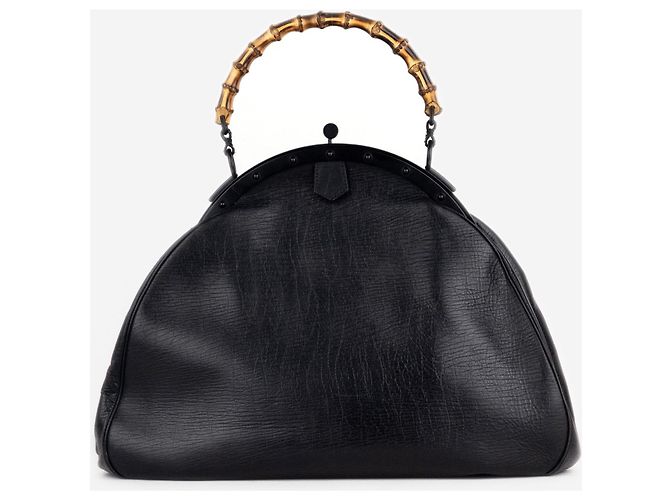Borsa Gucci by Tom Ford SS03 Large Bamboo Top Handle Nero - vista 3