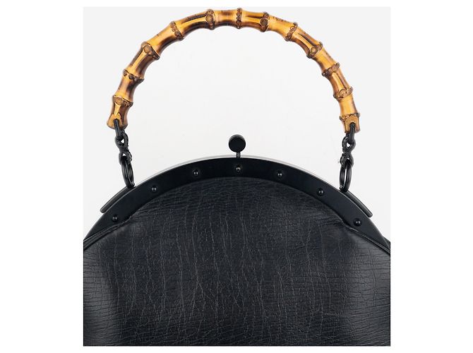Borsa Gucci by Tom Ford SS03 Large Bamboo Top Handle Nero - vista 4