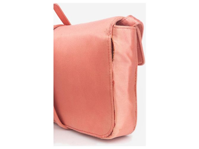 Borsa a tracolla da sera in raso con pietre preziose Prada anni 2000 Rosso - vista 4