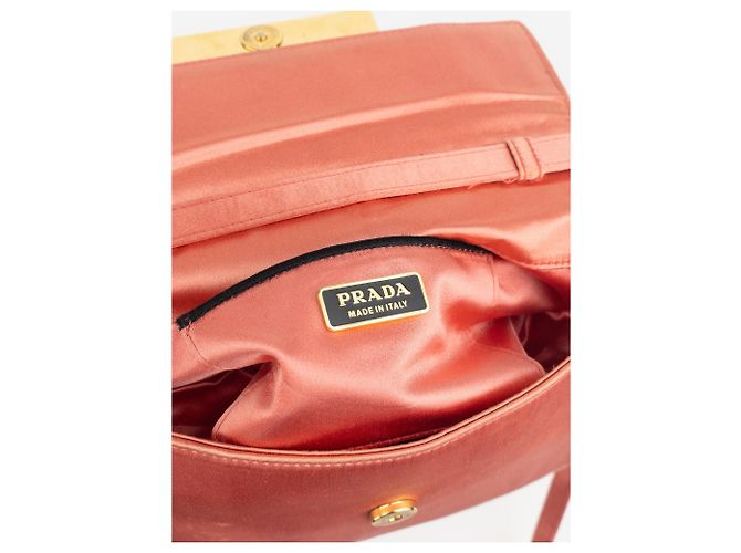 Borsa a tracolla da sera in raso con pietre preziose Prada anni 2000 Rosso - vista 8