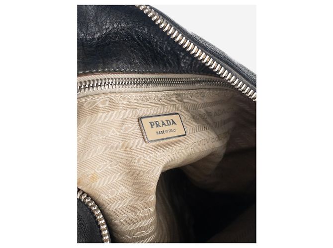 Borsa a tracolla Hobo Prada 2000s Vitello Daino Nero - vista 6