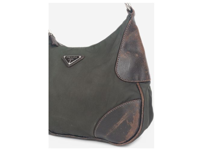 Borsa a tracolla hobo ibrida Tessuto Prada anni 2000 Verde - vista 4