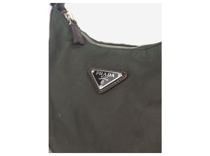 Borsa a tracolla hobo ibrida Tessuto Prada anni 2000 Verde - vista 5