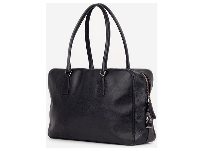 Borsa a mano Prada 2000s Bauletto Box in pelle Nero - vista 2