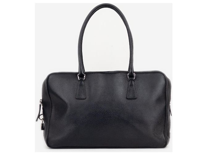 Borsa a mano Prada 2000s Bauletto Box in pelle Nero - vista 3