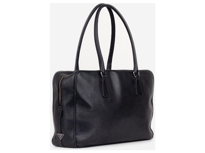Borsa a mano Prada 2000s Bauletto Box in pelle Nero - vista 4