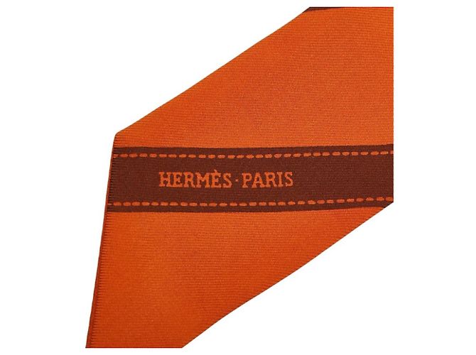 Hermès Twilly BOLDUC Schal aus Seide in Orange - Ansicht 2