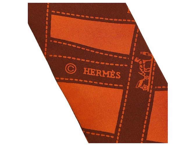 Hermès Twilly BOLDUC Schal aus Seide in Orange - Ansicht 3