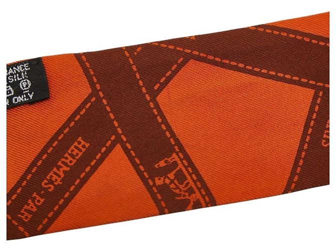 Hermès Twilly BOLDUC Schal aus Seide in Orange - Ansicht 4