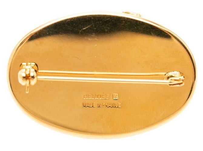 Hermès Broche Cheval en Émail Hermes Bleu Doré - vue 2