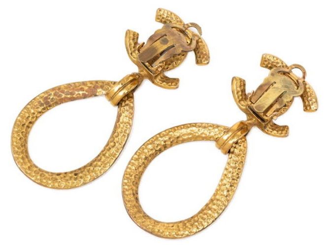 Orecchini Chanel Coco Mark Vintage Teardrop D'oro - vista 2