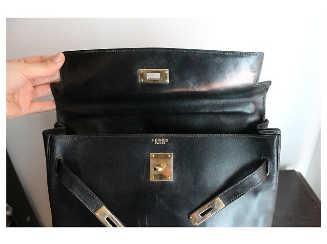 Borsa Hermès Kelly in pelle nera Nero - vista 10