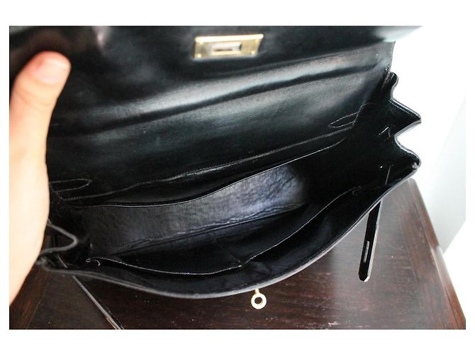 Borsa Hermès Kelly in pelle nera Nero - vista 12