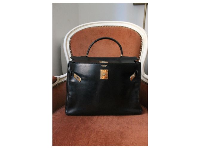 Borsa Hermès Kelly in pelle nera Nero - vista 2