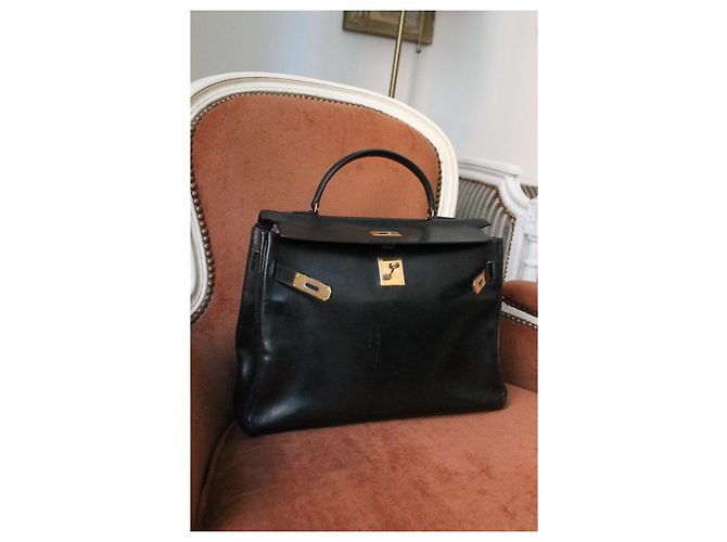 Borsa Hermès Kelly in pelle nera Nero - vista 3