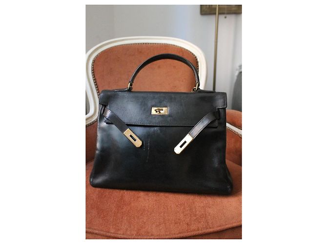 Borsa Hermès Kelly in pelle nera Nero - vista 8