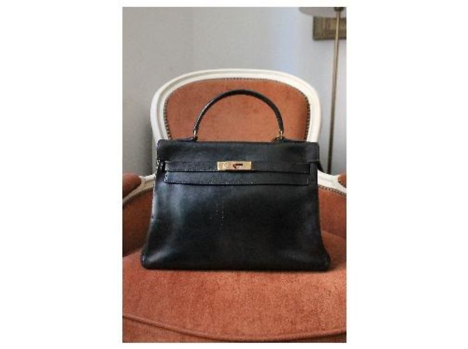Borsa Hermès Kelly in pelle nera Nero - vista 9