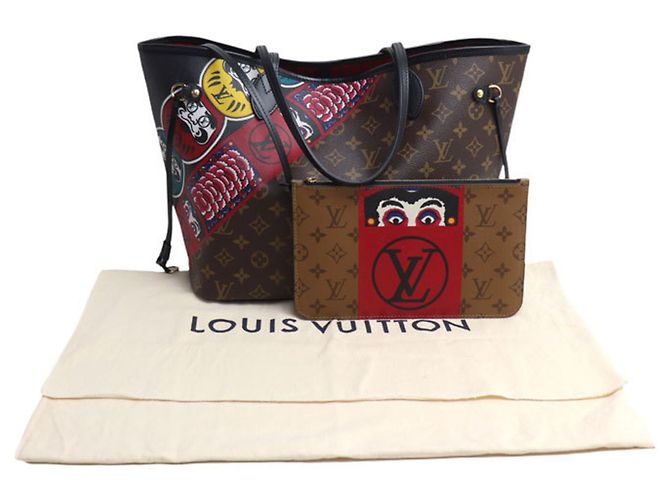 Borsa Tote Louis Vuitton Neverfull MM Marrone - vista 10