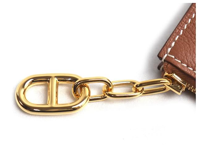 Hermès Pochette Hermes Zip Ango PM in Gold D'oro - vista 5