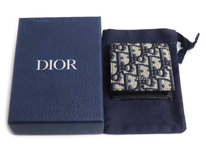 Christian Dior Dior Monedero Oblique Beige Azul marino - vista 7