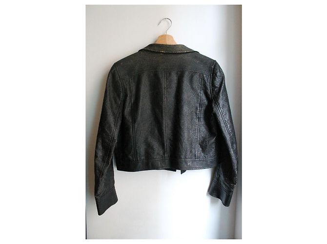 Courreges Courrèges Giacca in vinile nero con logo - vista 7