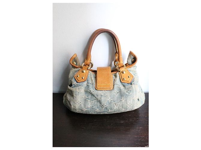 Louis Vuitton Pleaty Borsa in Denim Blu - vista 4