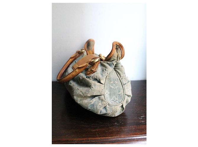 Louis Vuitton Pleaty Borsa in Denim Blu - vista 5