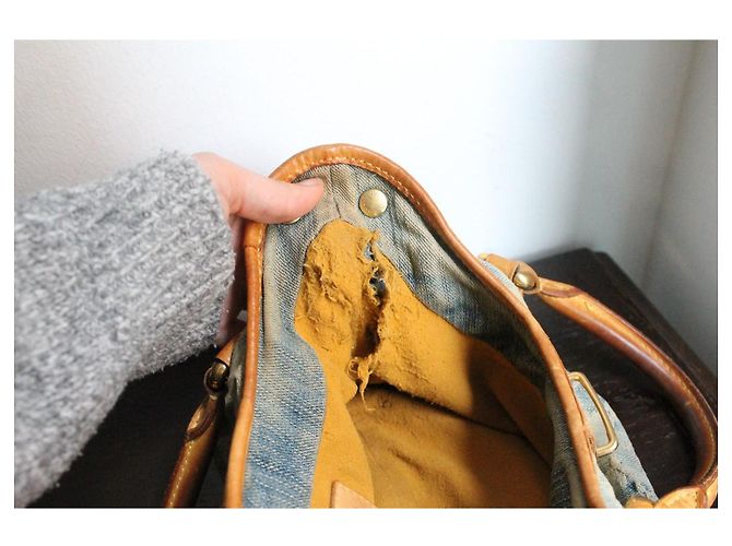 Louis Vuitton Pleaty Borsa in Denim Blu - vista 9