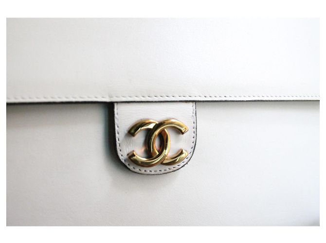 Chanel Handtasche Timeless vintage Modell aus cremeweißem Leder - Ansicht 5