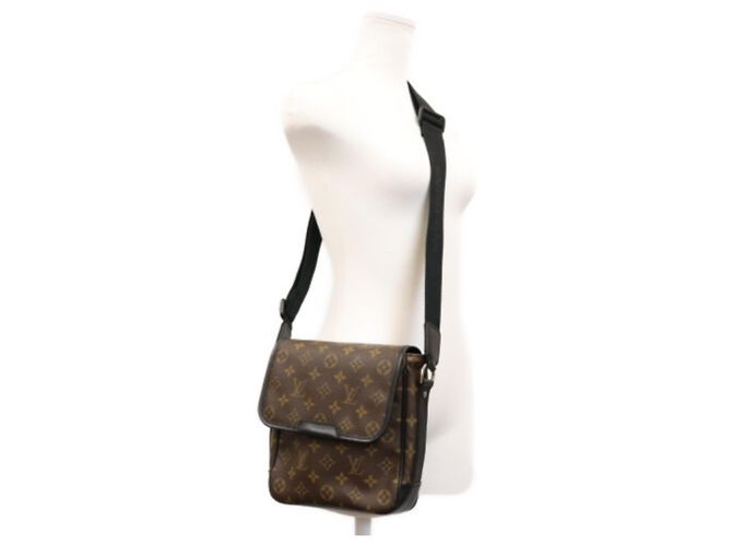 Borsa a spalla Louis Vuitton Monogram Macassar Bass PM Marrone Nero - vista 10