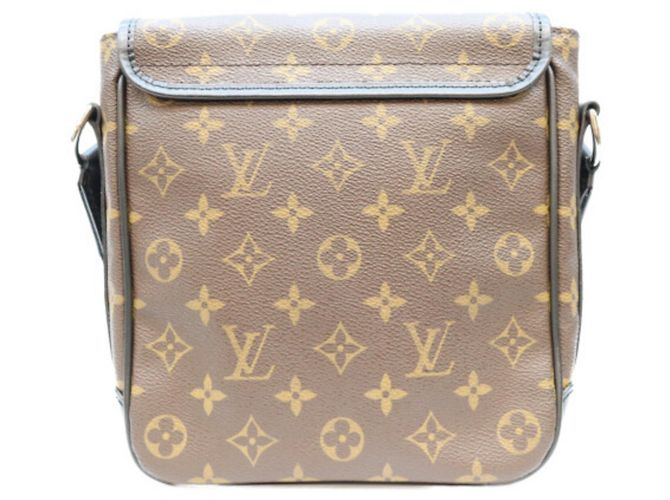 Borsa a spalla Louis Vuitton Monogram Macassar Bass PM Marrone Nero - vista 3