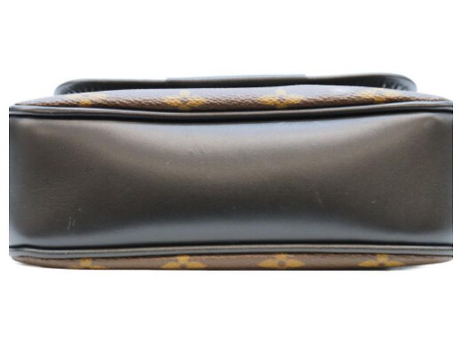 Borsa a spalla Louis Vuitton Monogram Macassar Bass PM Marrone Nero - vista 4