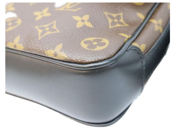 Borsa a spalla Louis Vuitton Monogram Macassar Bass PM Marrone Nero - vista 6