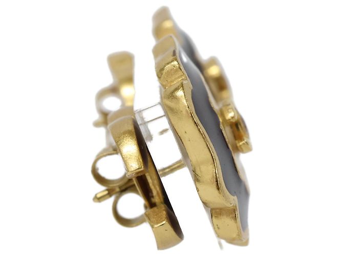 Timeless Orecchini a clip Chanel 03P Camellia Coco Mark Nero Bianco D'oro - vista 4