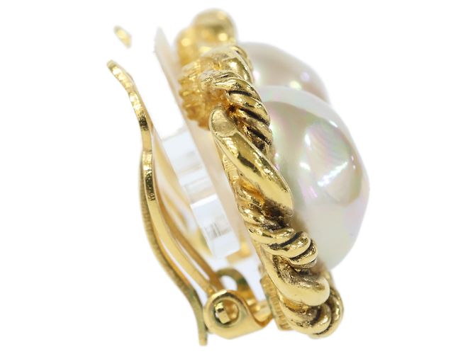 Orecchini a clip tondi in oro giallo e perle Chanel 1984 D'oro - vista 4