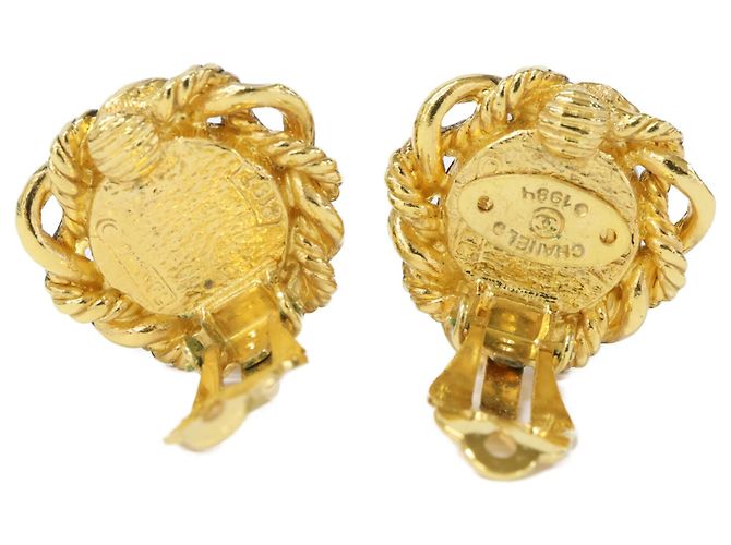 Orecchini a clip tondi in oro giallo e perle Chanel 1984 D'oro - vista 5