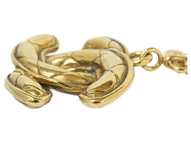 Portachiavi Chanel Coco Mark Matelassé in Oro Giallo D'oro - vista 7
