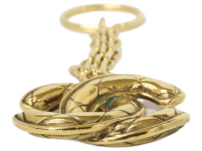 Portachiavi Chanel Coco Mark Matelassé in Oro Giallo D'oro - vista 8
