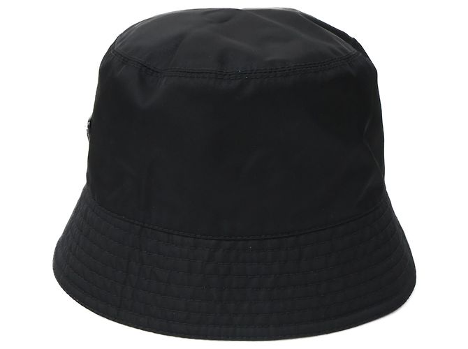 Prada Re-Nylon Triangle Logo Bucket Hat Black - view 2