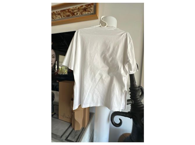 Autre Marque Ground Y T-shirt in cotone bianca con stampa peonia Rosa Bianco Verde - vista 5