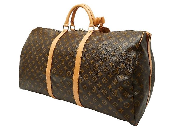 Louis Vuitton Monogram Keepall Bandoulière 60 Borsa Boston Marrone - vista 2