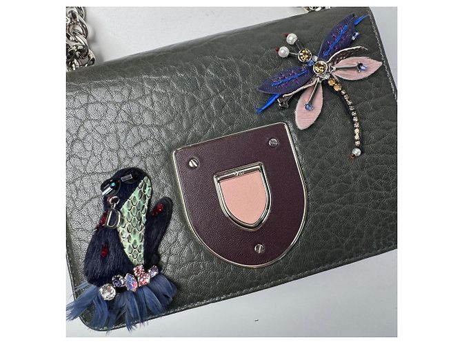 Borsa a tracolla Christian Dior Diorama Club Emblem Chain Verde scuro - vista 11