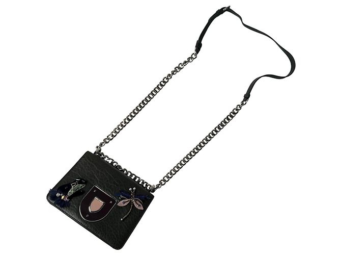 Borsa a tracolla Christian Dior Diorama Club Emblem Chain Verde scuro - vista 3