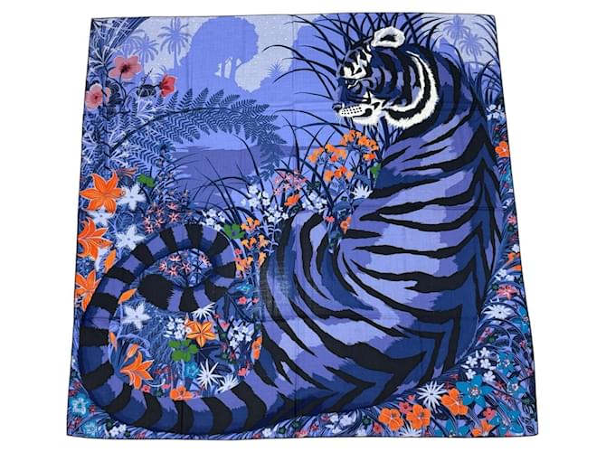 Stola Hermès Carre Geant 140 Tiger Multicolore - vista 2