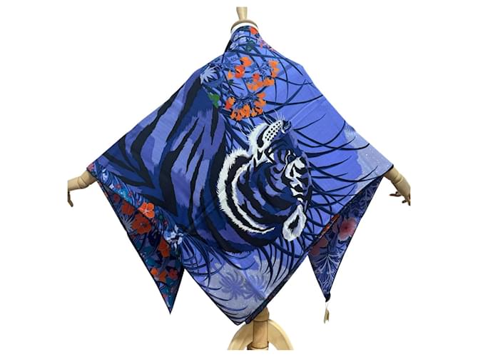 Stola Hermès Carre Geant 140 Tiger Multicolore - vista 7