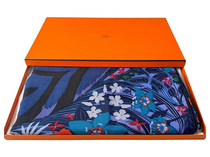 Stola Hermès Carre Geant 140 Tiger Multicolore - vista 9