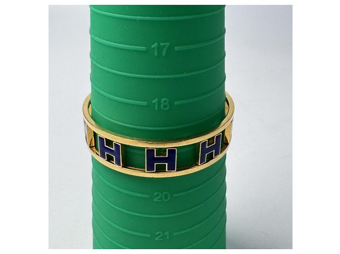 Hermès Hermes HERMES Pulsera Rond H Reversible Azul Dorado - vista 10