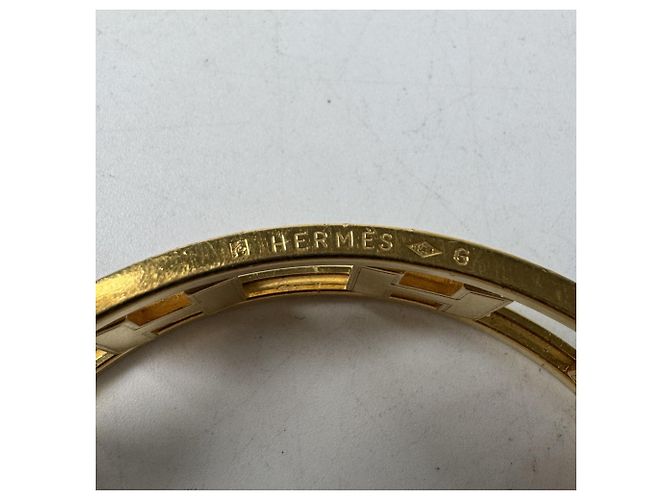Hermès Hermes HERMES Pulsera Rond H Reversible Azul Dorado - vista 9