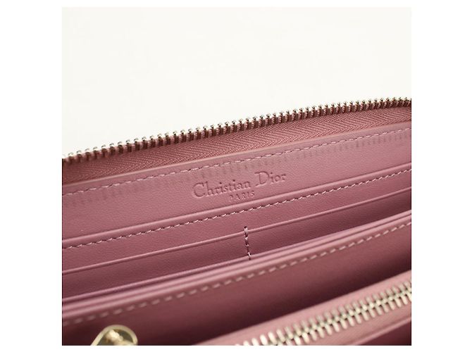 Christian Dior Langer Geldbeutel aus rosa Lammleder Pink - Ansicht 5