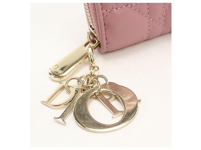 Christian Dior Langer Geldbeutel aus rosa Lammleder Pink - Ansicht 6